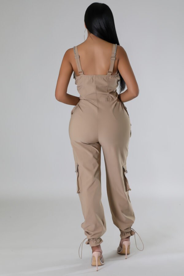 Luisa Taupe and Silver Chain Jumpsuit